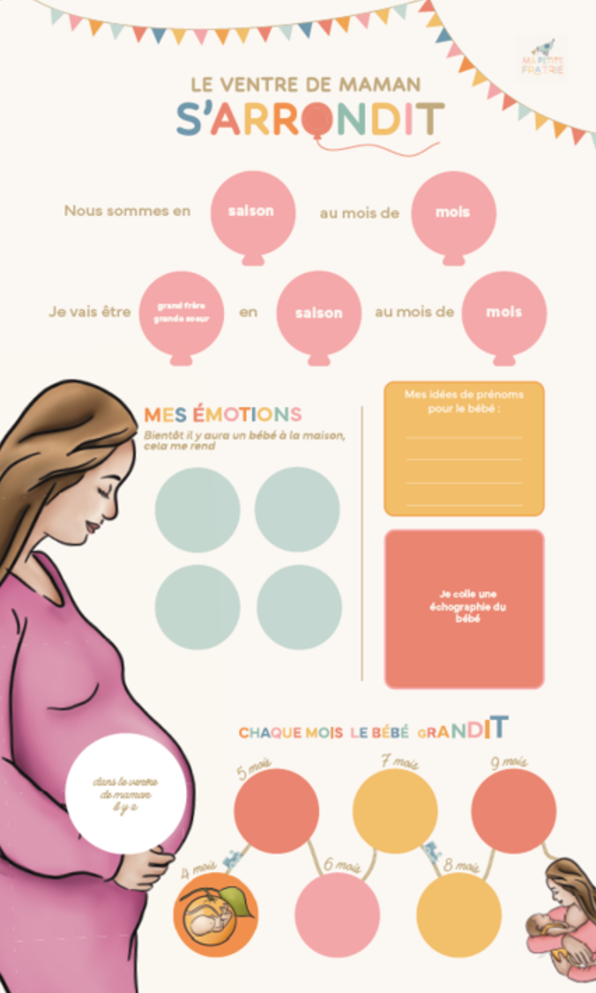 Tableau à autocollants « Le ventre de maman s’arrondit » – Image 4