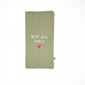 Protège Livret de Famille - Lin Vert
