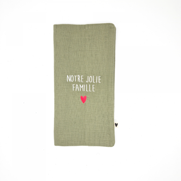 Protège Livret de Famille - Lin Vert