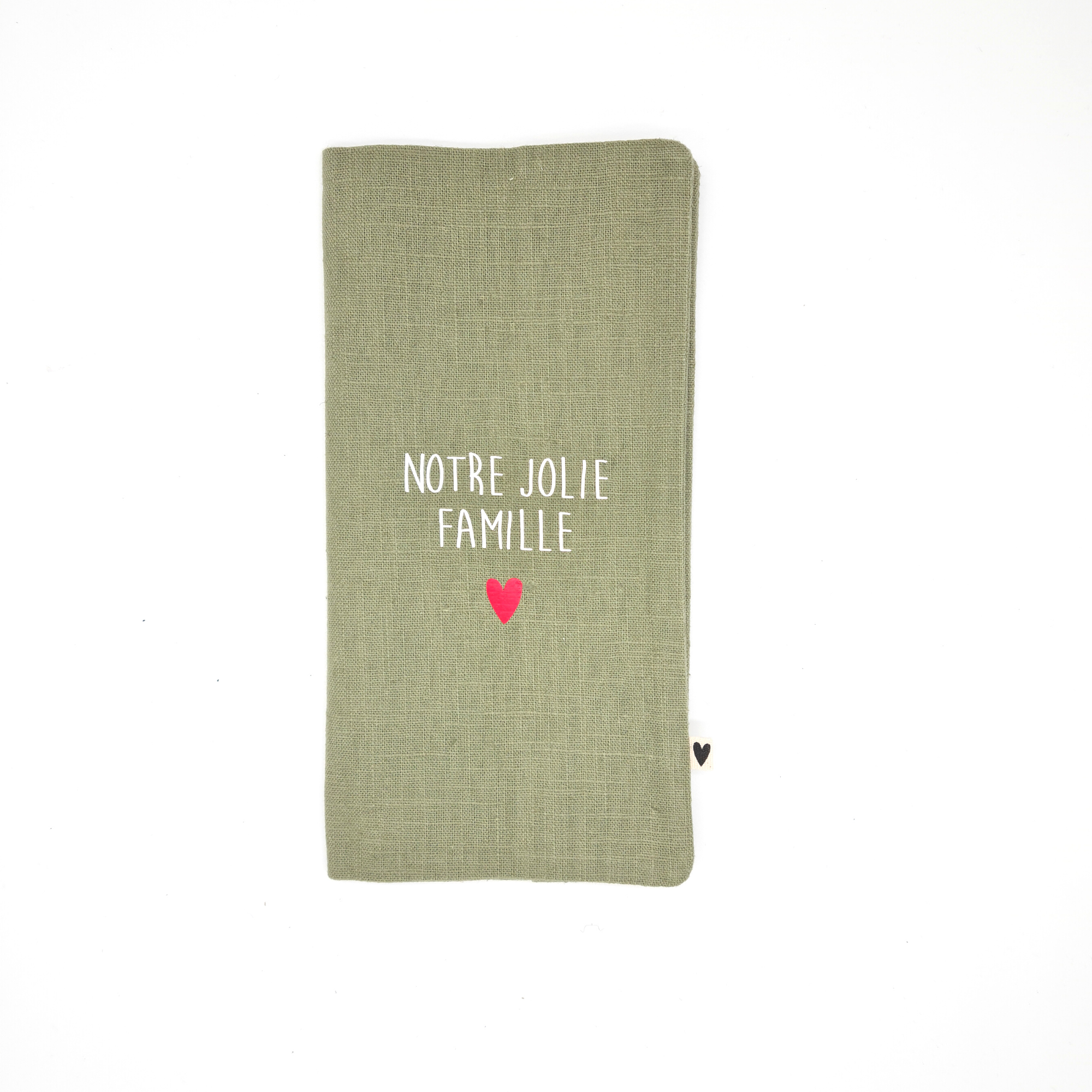 Protège Livret de Famille - Lin Vert