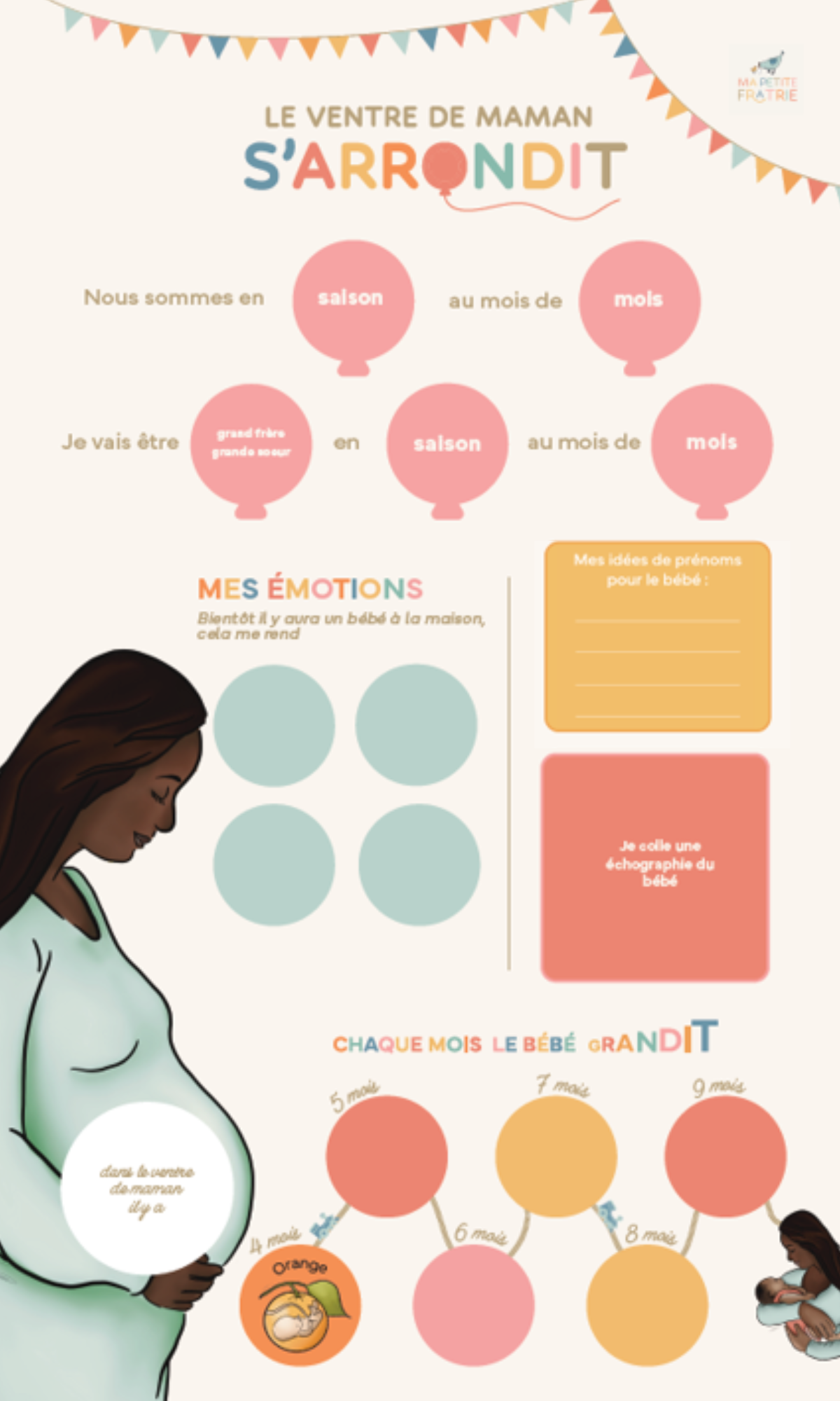 Tableau à autocollants « Le ventre de maman s’arrondit » – Image 5