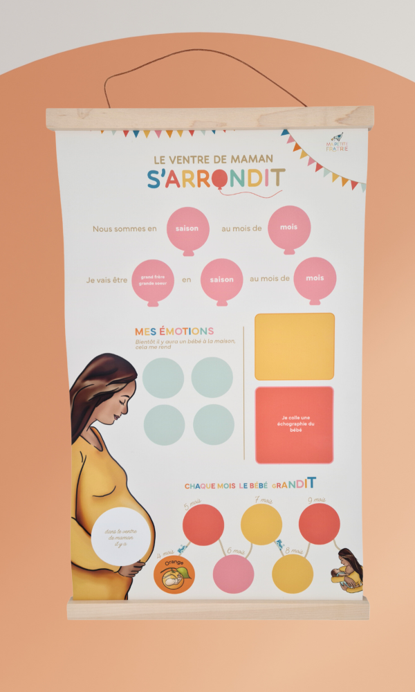 Tableau à autocollants « Le ventre de maman s’arrondit »