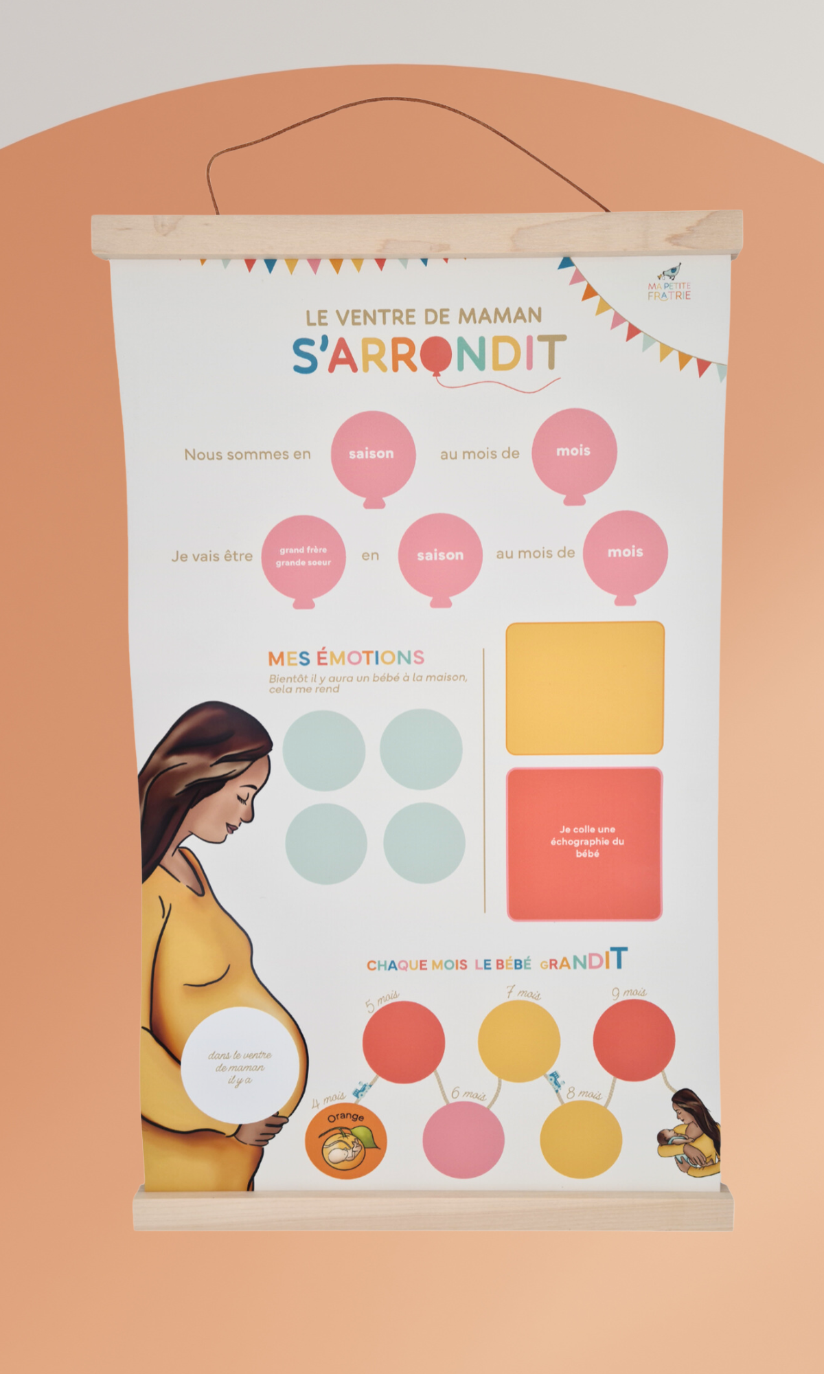 Tableau à autocollants « Le ventre de maman s’arrondit »